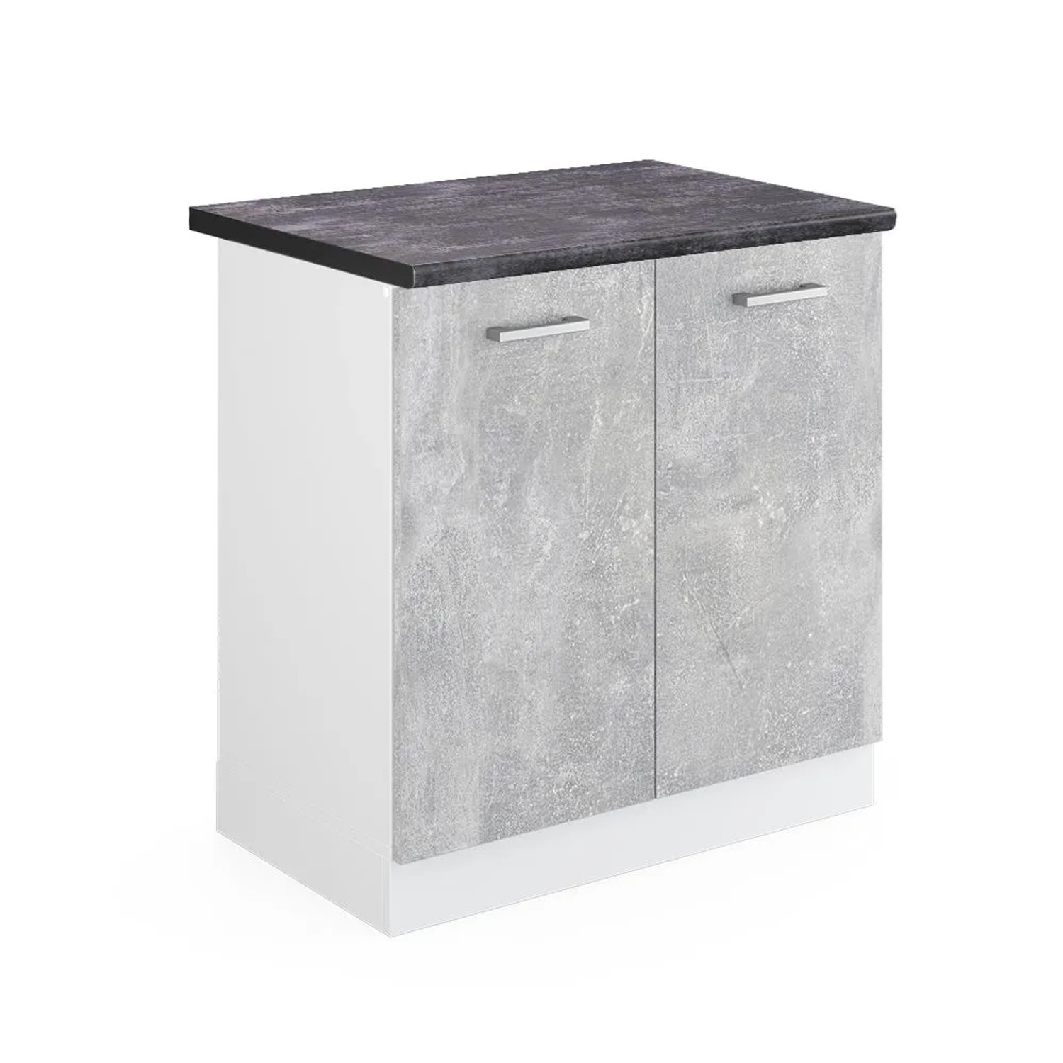 Vicco Spülenunterschrank R-Line Küchenunterschrank für die Spüle Beton Weiß 80 cm AP Anthrazit