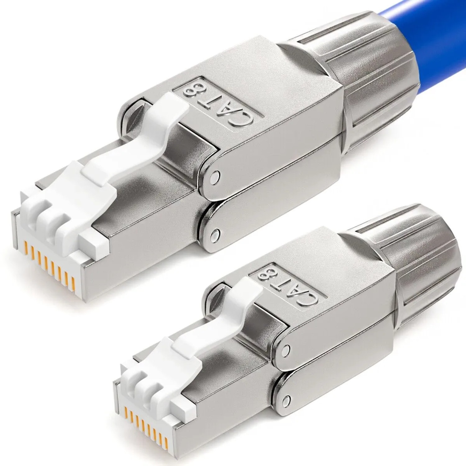 hb-digital 2x Netzwerkstecker CAT 8 RJ45 LSA STP Kontakte Vergoldet 50u