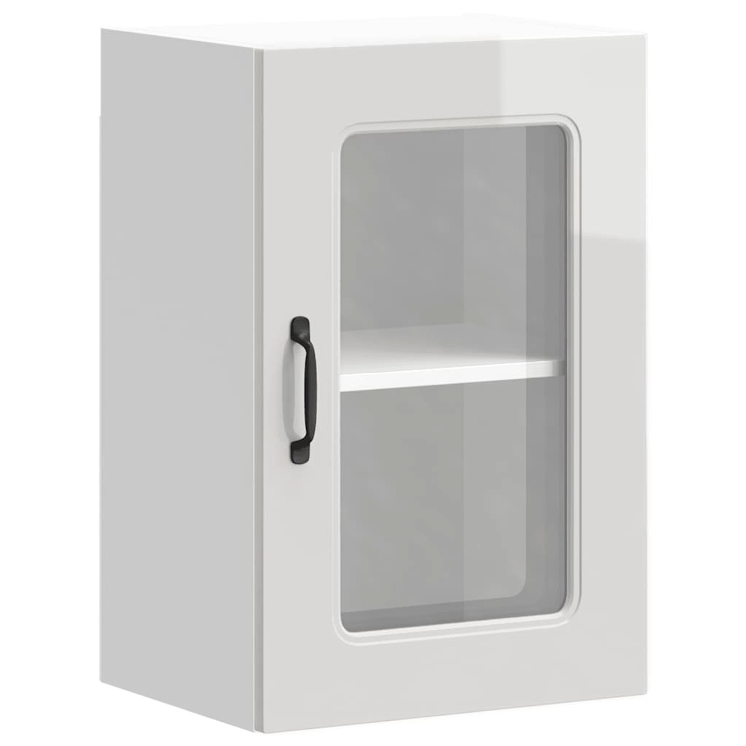 vidaXL Küchen-Hängeschrank mit Glastür Kalmar Hochglanz-Weiß Holzwerkstoff günstig online kaufen