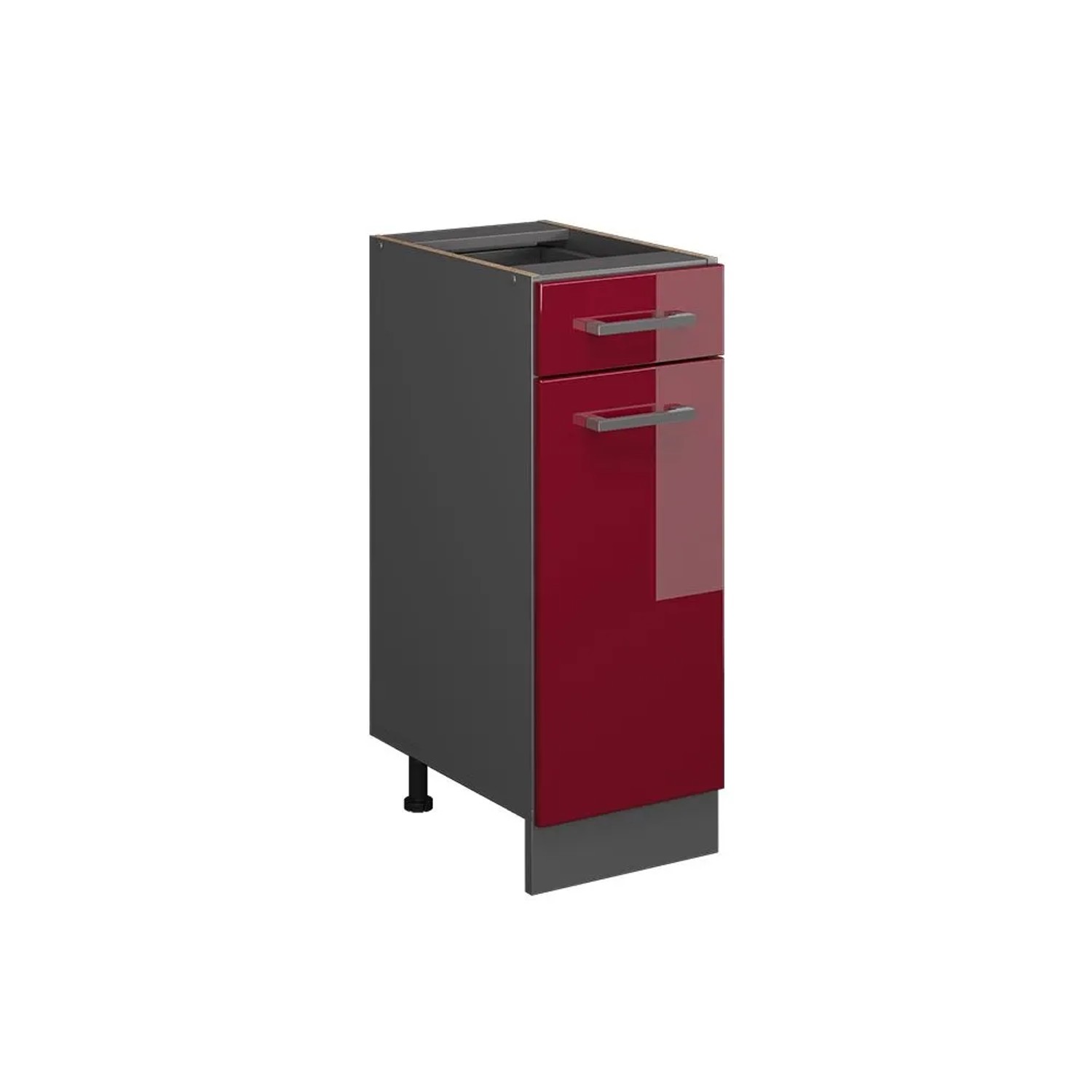 Vicco Küchenunterschrank R-Line Rot Hochglanz 30 x 82 ohne Arbeitsplatte Opt2