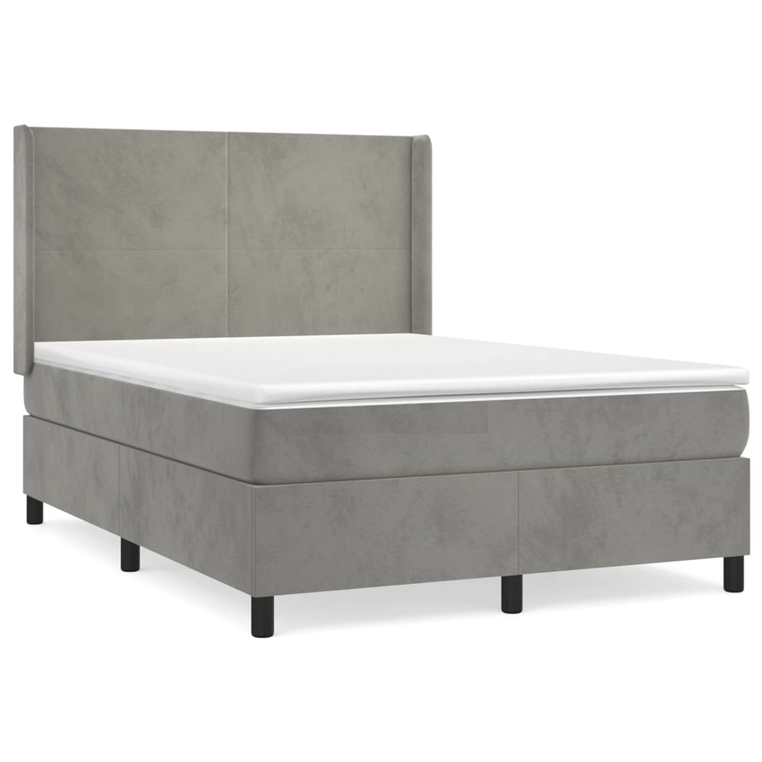 vidaXL Boxspringbett Boxspringbett mit Matratze Dunkelgrau 140x190 cm Samt günstig online kaufen