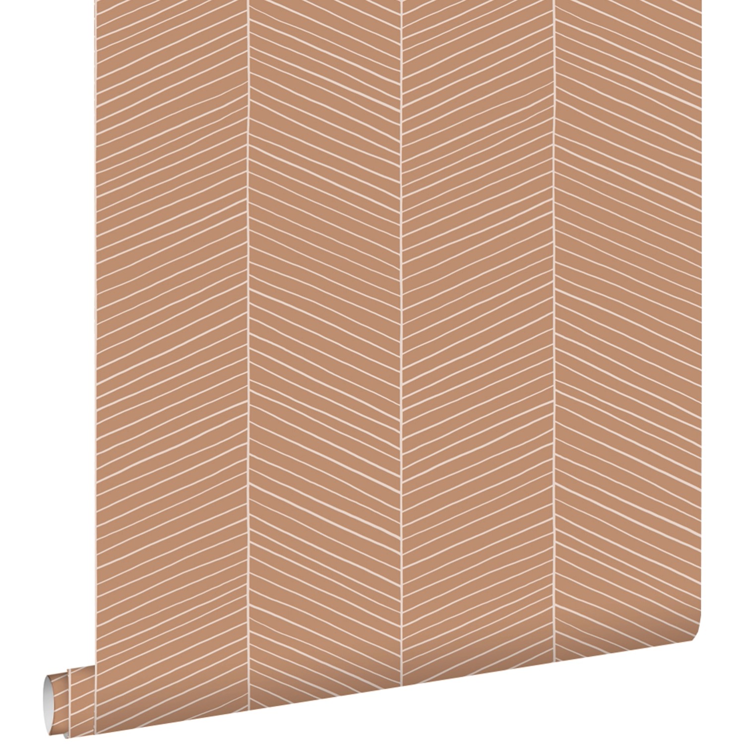 ESTAhome Tapete Fischgrätmuster Terrakotta 53 cm x 10.05 m günstig online kaufen