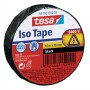 Schwarzes Tesa Iso Tape, 10 m x 15 mm, zum Isolieren von elektrischen Leitungen.