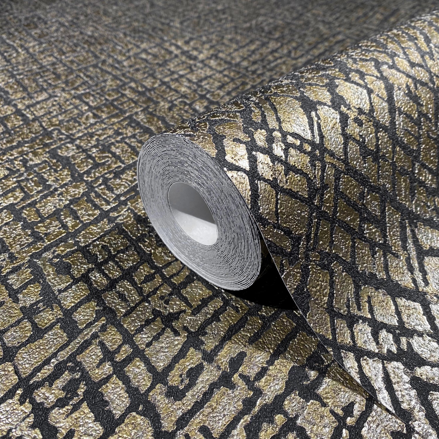 Marburg Vliestapete Papis Loveday Struktur Schwarz-Gold FSC® kaufen bei OBI