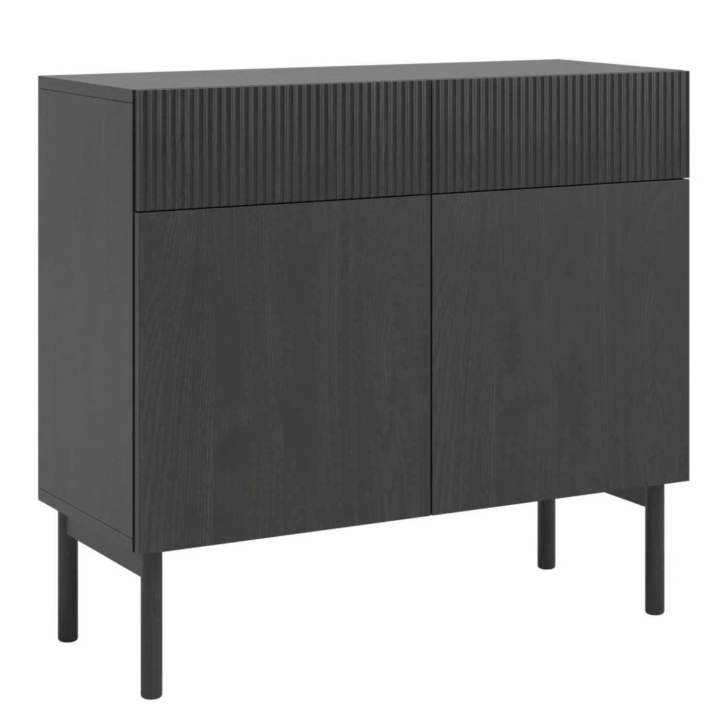 Selsey Sideboard Nolie Zweitürig mit Zwei Schubladen 100 cm Portland-Esche Schwarz