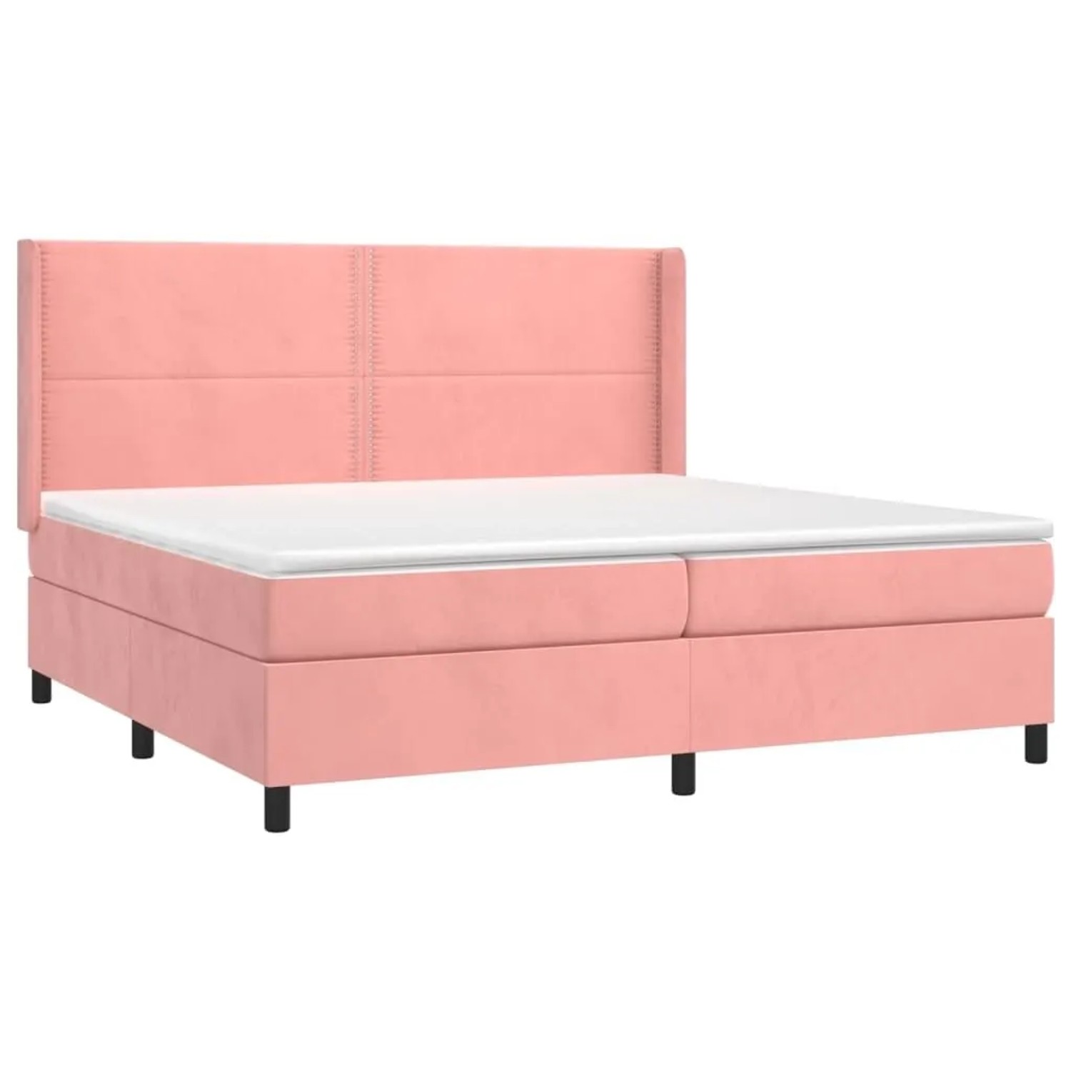 vidaXL Boxspringbett mit Matratze & LED Rosa 200x200 cm Samt 3139528 günstig online kaufen