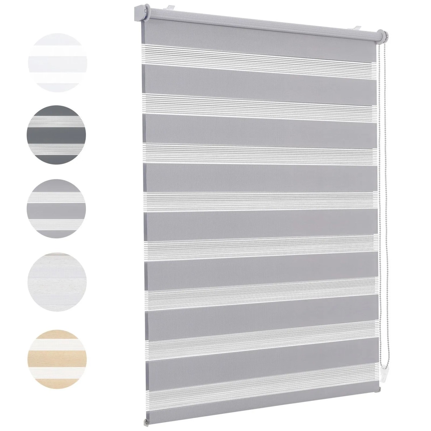 Sekey Doppelrollo Klemmfix ohne Bohren für Fenster Blickdicht 65x130cm Grau