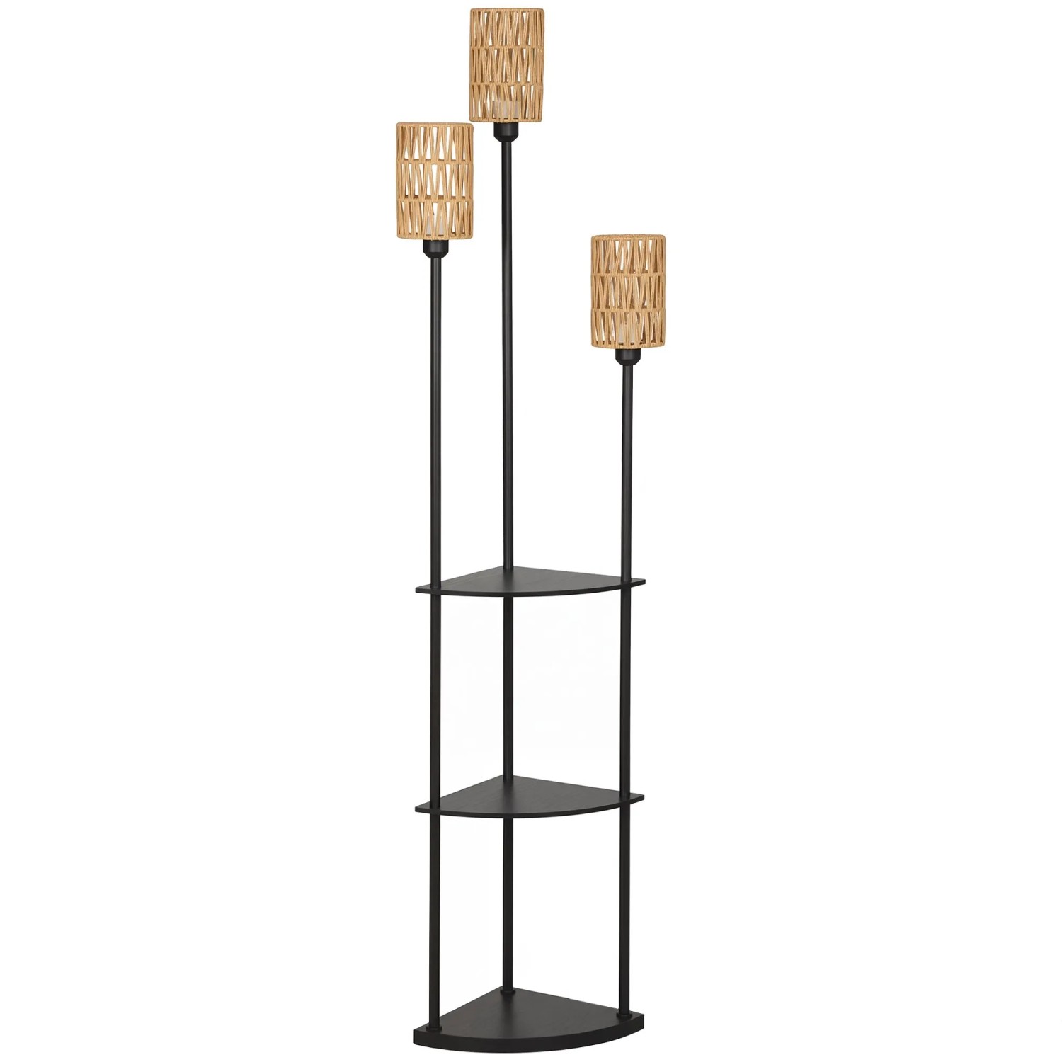 HOMCOM Stehlampe MDF Papier 47 x 36 x 179 cm Schwarz