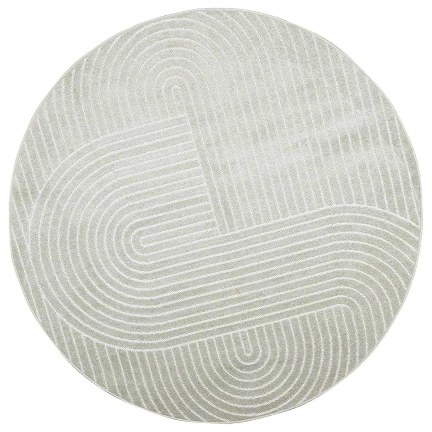 vidaXL Bereichsteppiche Rund PALMERAS Grün Ø 120 CM Polyester 42022606