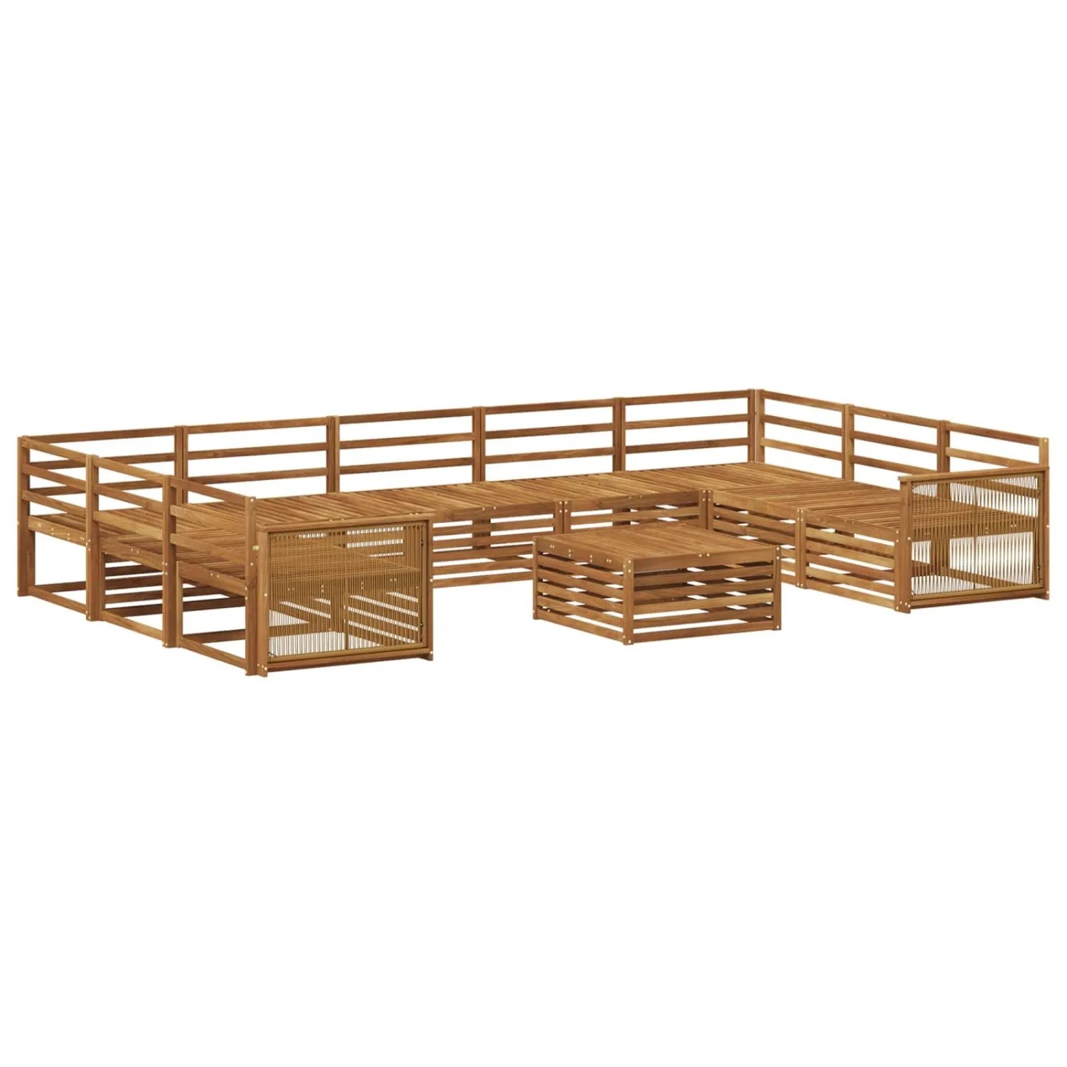 vidaXL Outdoor-Sofagarnitur 10 Stk Natur Massivholz Akazie 3383867