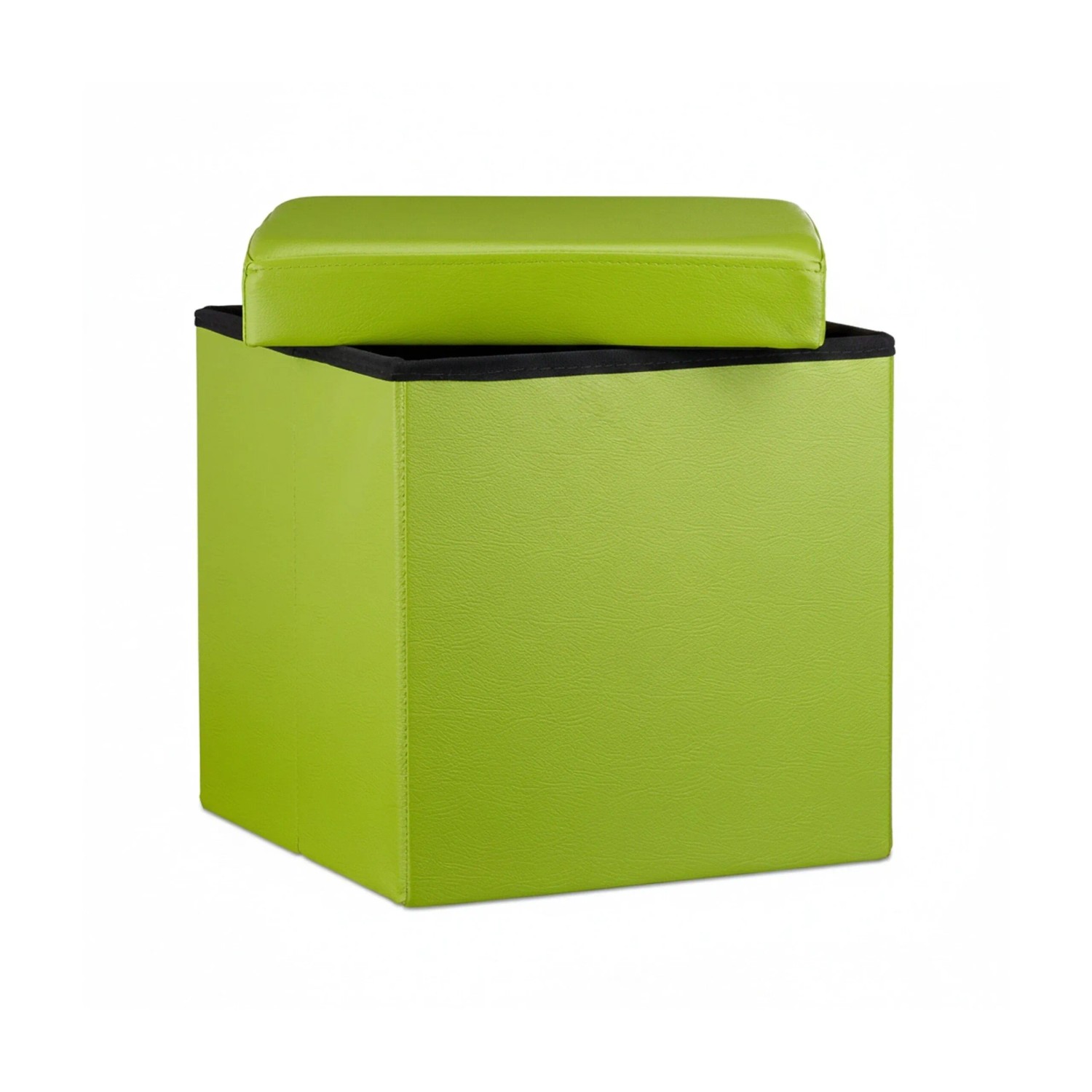 Relaxdays Sitzhocker Kunstleder Grün Faltbar 38 cm x 38 cm x 38 cm 2,5 kg