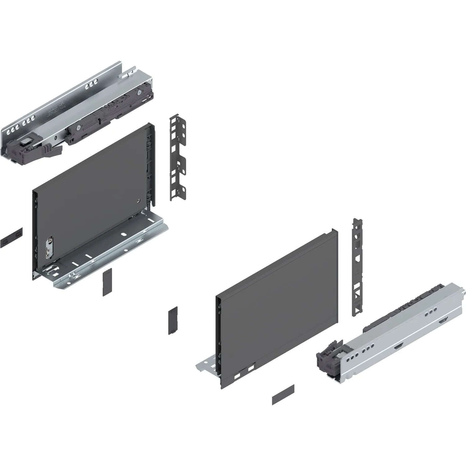 Blum Legrabox Pure Set Höhe C Tip-On Vollauszug 270 mm 40 kg Oriongrau 1 Paar