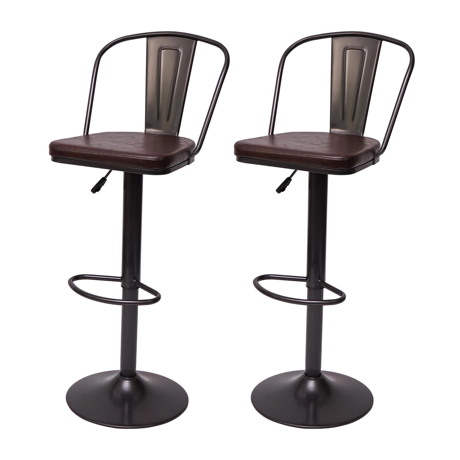 PROREGAL 2er-Set Barhocker Mit Lehne Sitzhöhe 63-83cm Höhenverstellbar Dreh günstig online kaufen