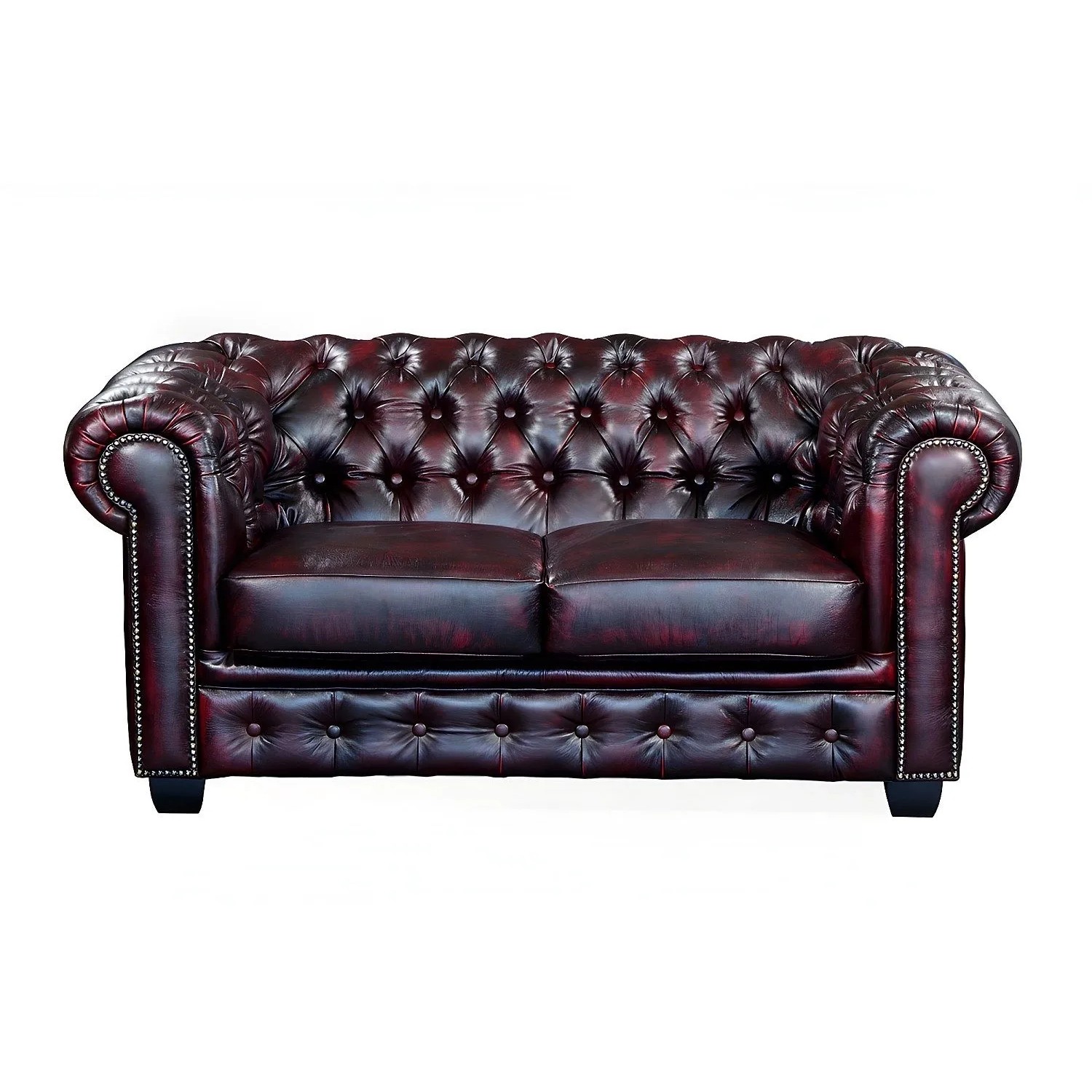Vente-unique Sofa Ohne Schlafmöglichkeit Brenton Bordeaux 160 cm