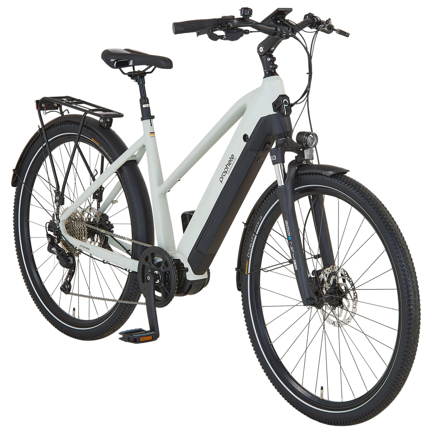 Prophete Trekking E-Bike Entdecker 5.0 Damen 48 V Grau-Schwarz Matt 28 Zoll
