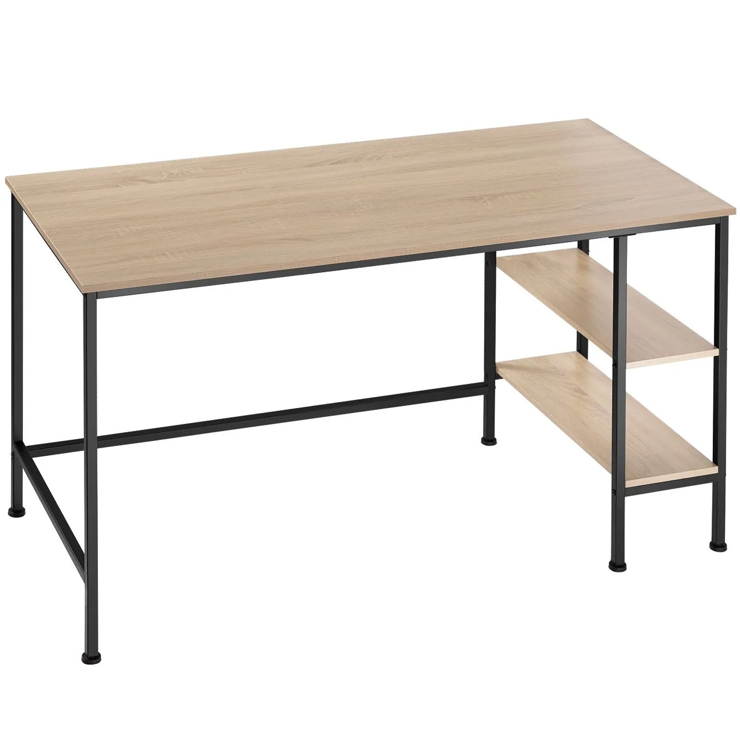 Tectake Schreibtisch Donegal Industrial Style Holz und Stahl  140 x 60 x 76 50 cm Industrial Holz Hell  Eiche Sonoma