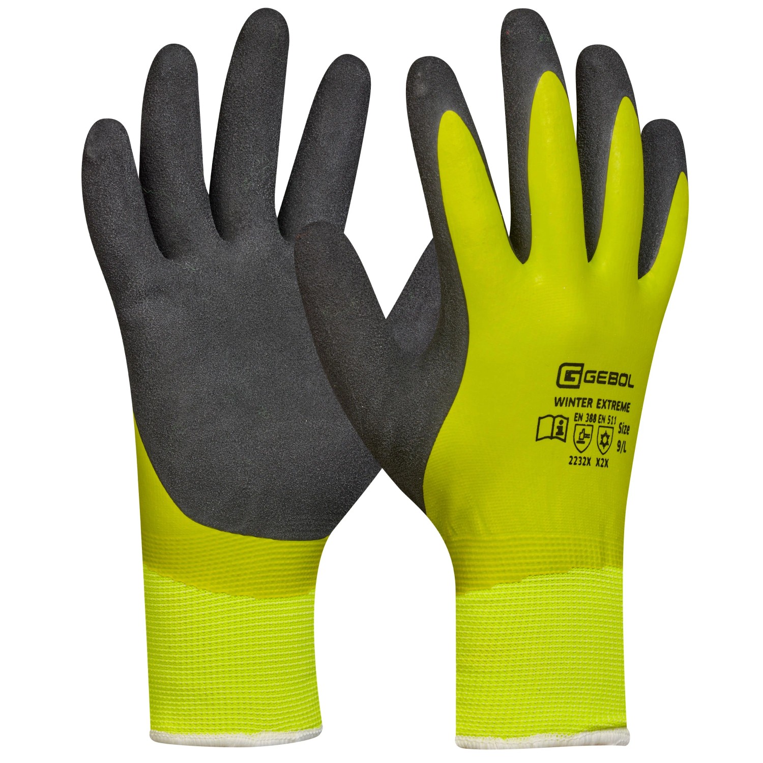 Gebol Handschuh Winter Extreme Gr. 9 Schwarz-Gelb