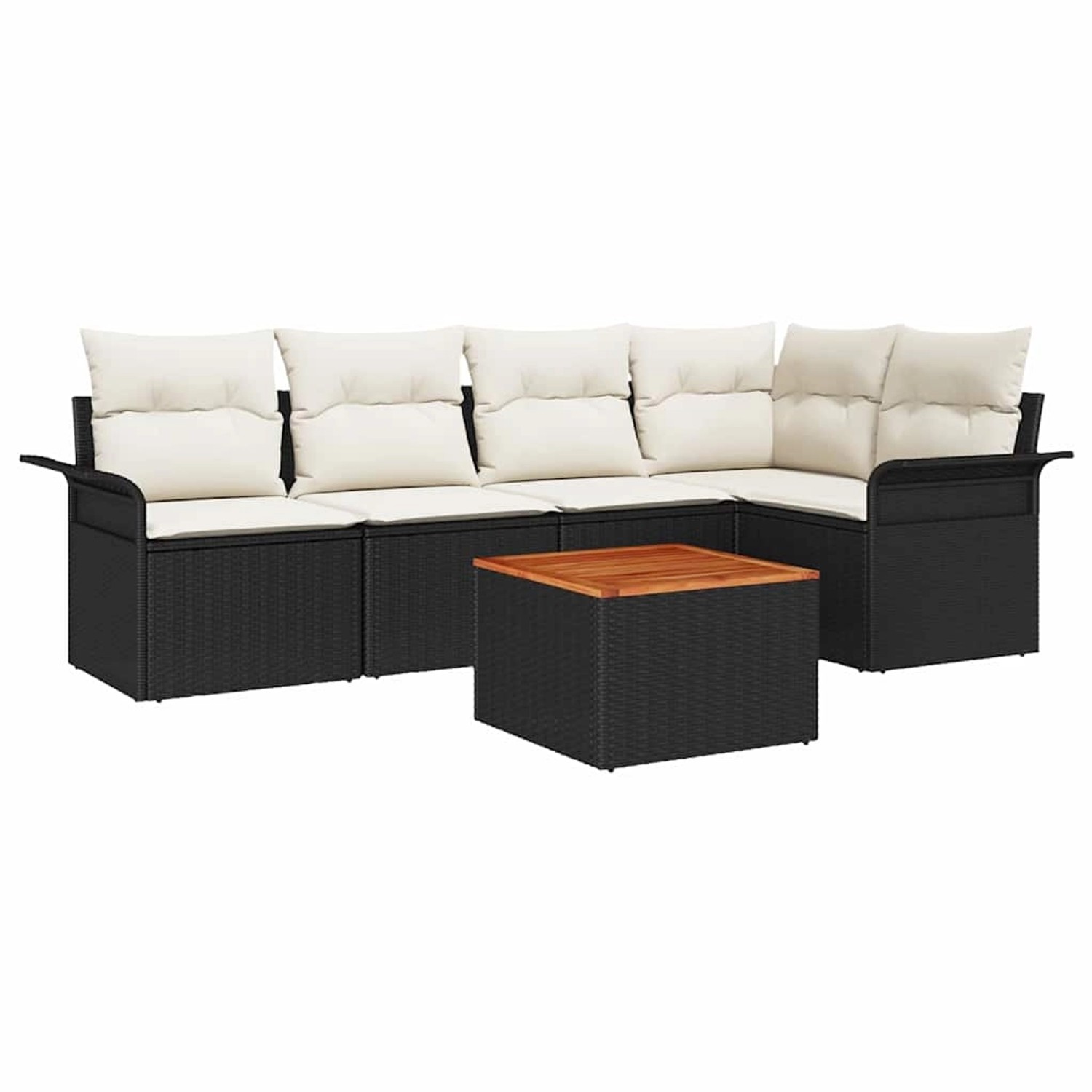 vidaXL Garten-Sofa-Set 6-Tlg Schwarz Poly Rattan 3347327 günstig online kaufen