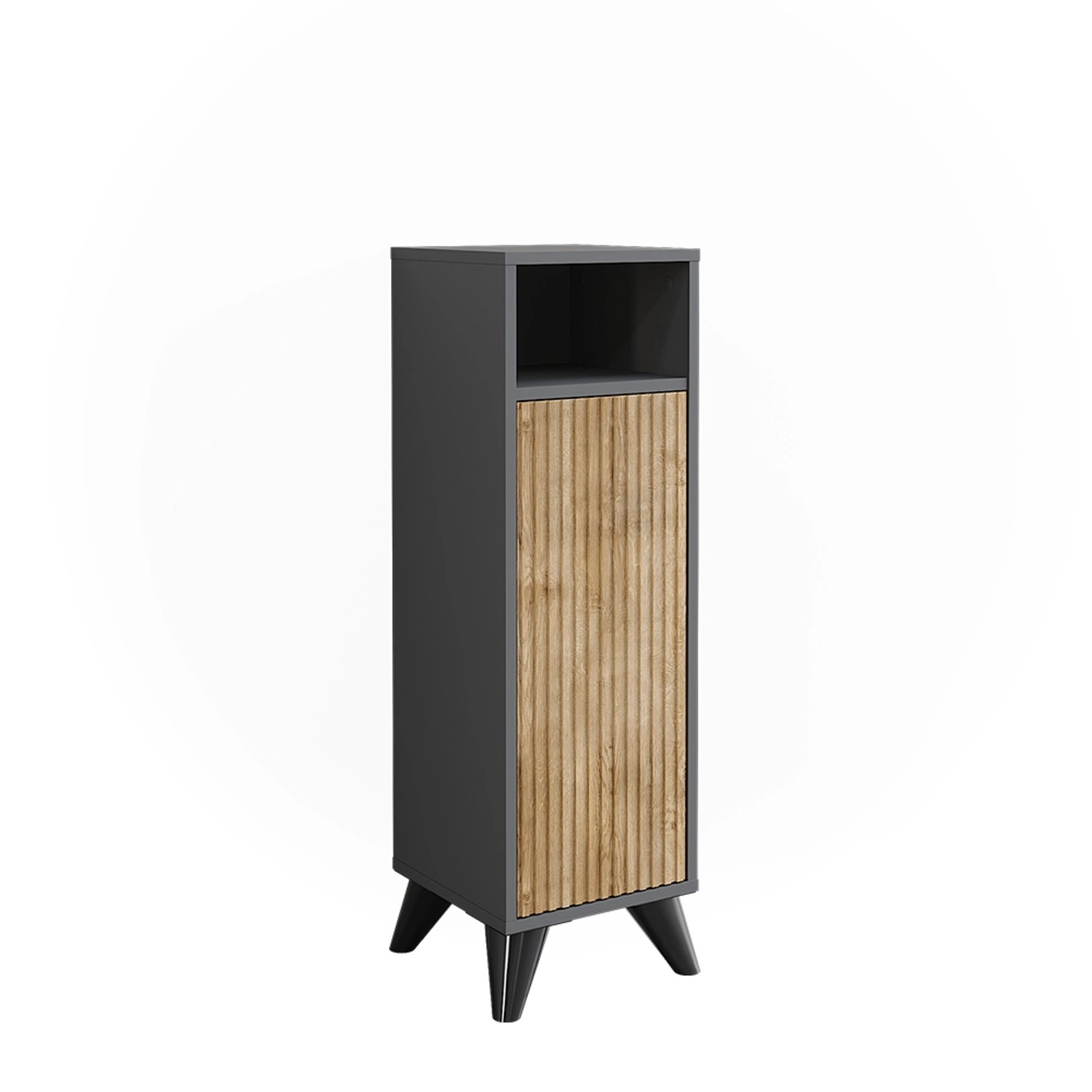 Vicco Midischrank Leano Anthrazit/Bergeiche 30 x 97 cm mit Tür