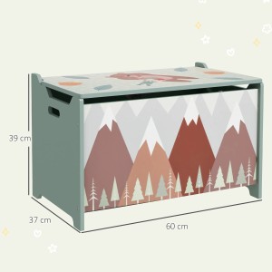 ZONEKIZ Spielzeugkiste/Kindersitzbank mit Bergmotiv, 60x37x39cm, ideal zur Aufbewahrung im Kinderzimmer.