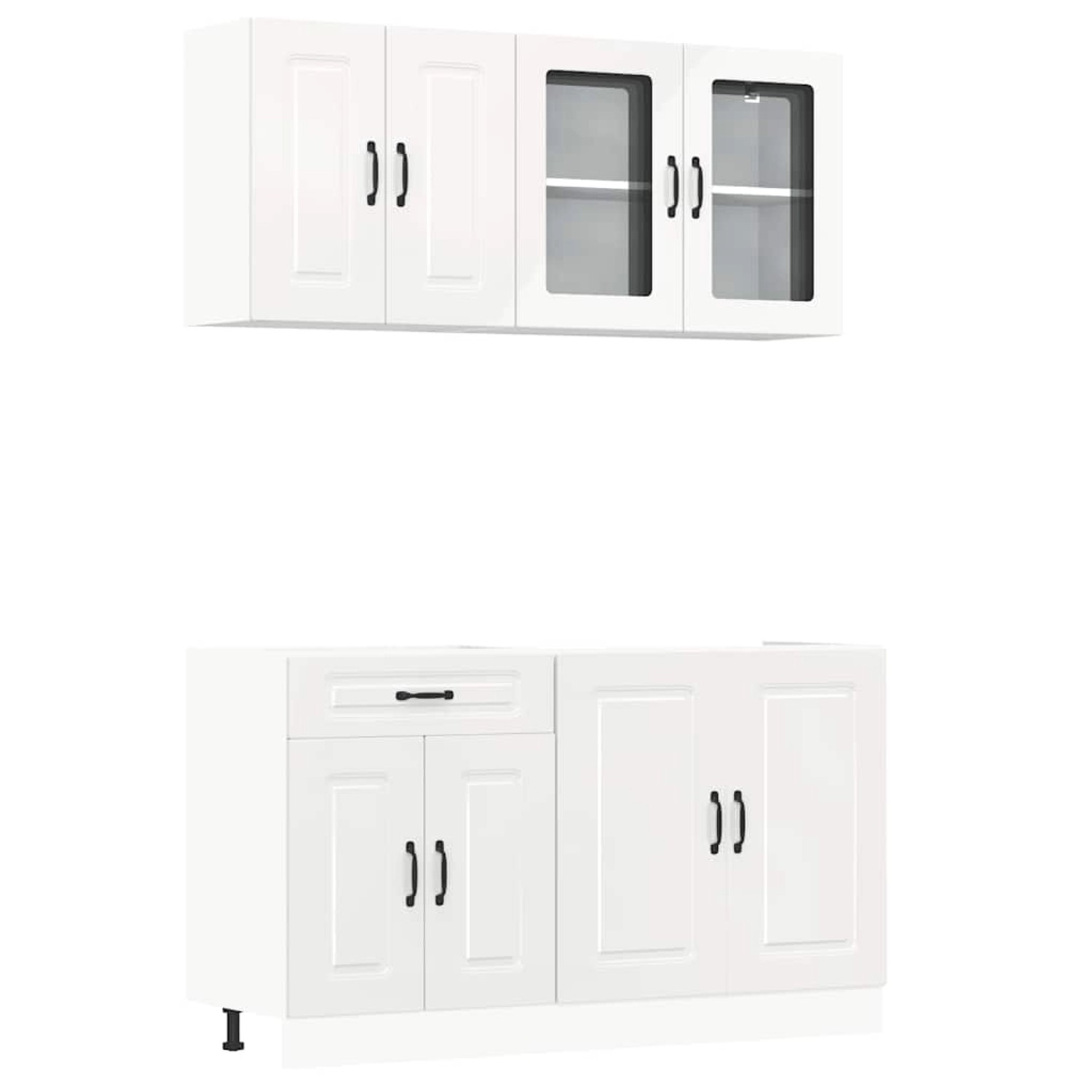 vidaXL 4-Tlg Küchenschrank-Set Kalmar Hochglanz-Weiß Holzwerkstoff 3314853 günstig online kaufen