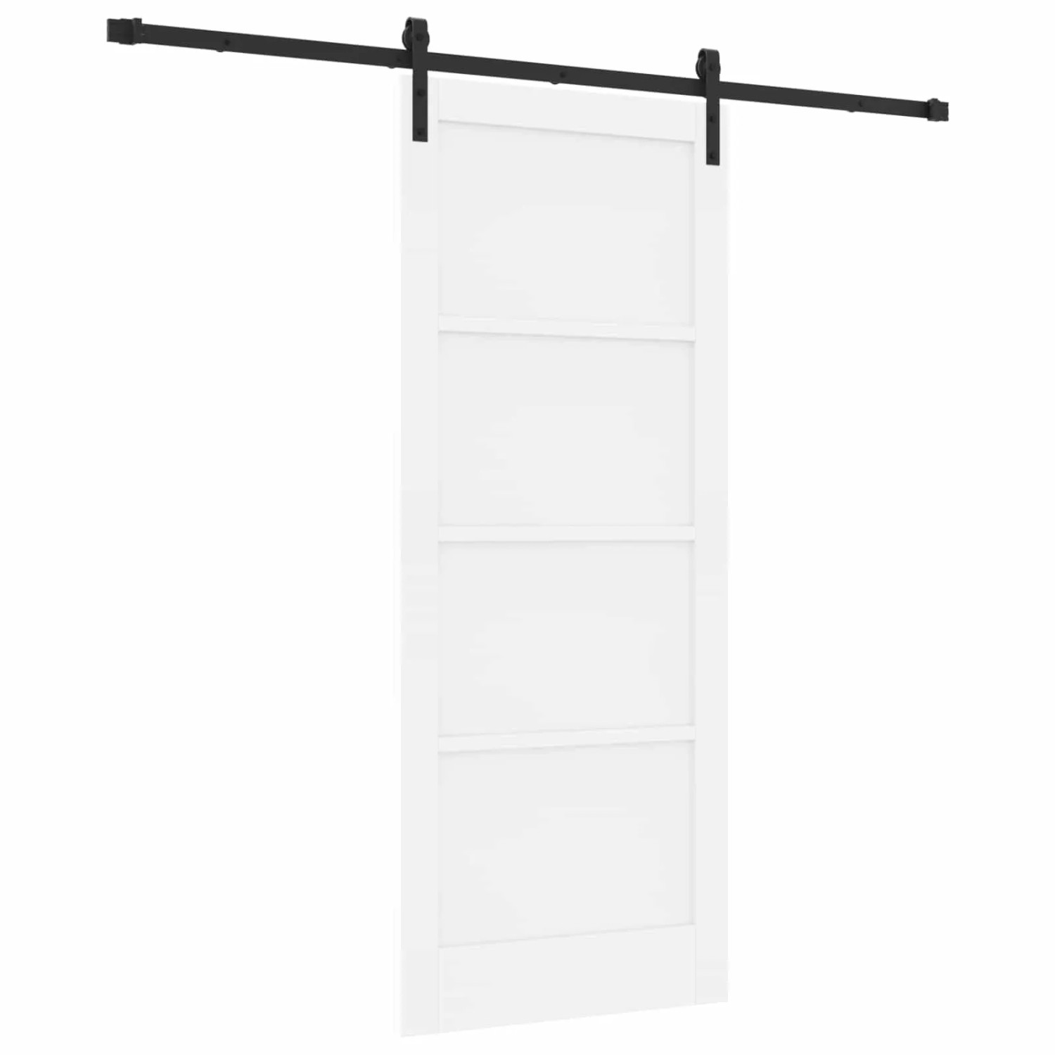 vidaXL Schiebetür Weiß 83 x 202 cm Massives Kiefernholz 3445443