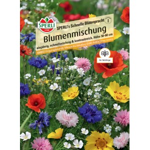 Samenmischung „Schnelle Blütenpracht“ von Sperli: Bunte, einjährige Blumenmischung für naturnahe Gärten.