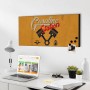Banjado Magnettafel „Gasoline Station“ 78x37cm, Wanddeko mit Magneten auf Schreibtisch.