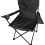 Schwarzer Mojawo Anglersessel/Campingstuhl mit Getränkehalter.