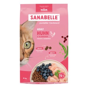 Sanabelle Katzen-Trockenfutter Adult Huhn & Blaubeeren 8 kg
