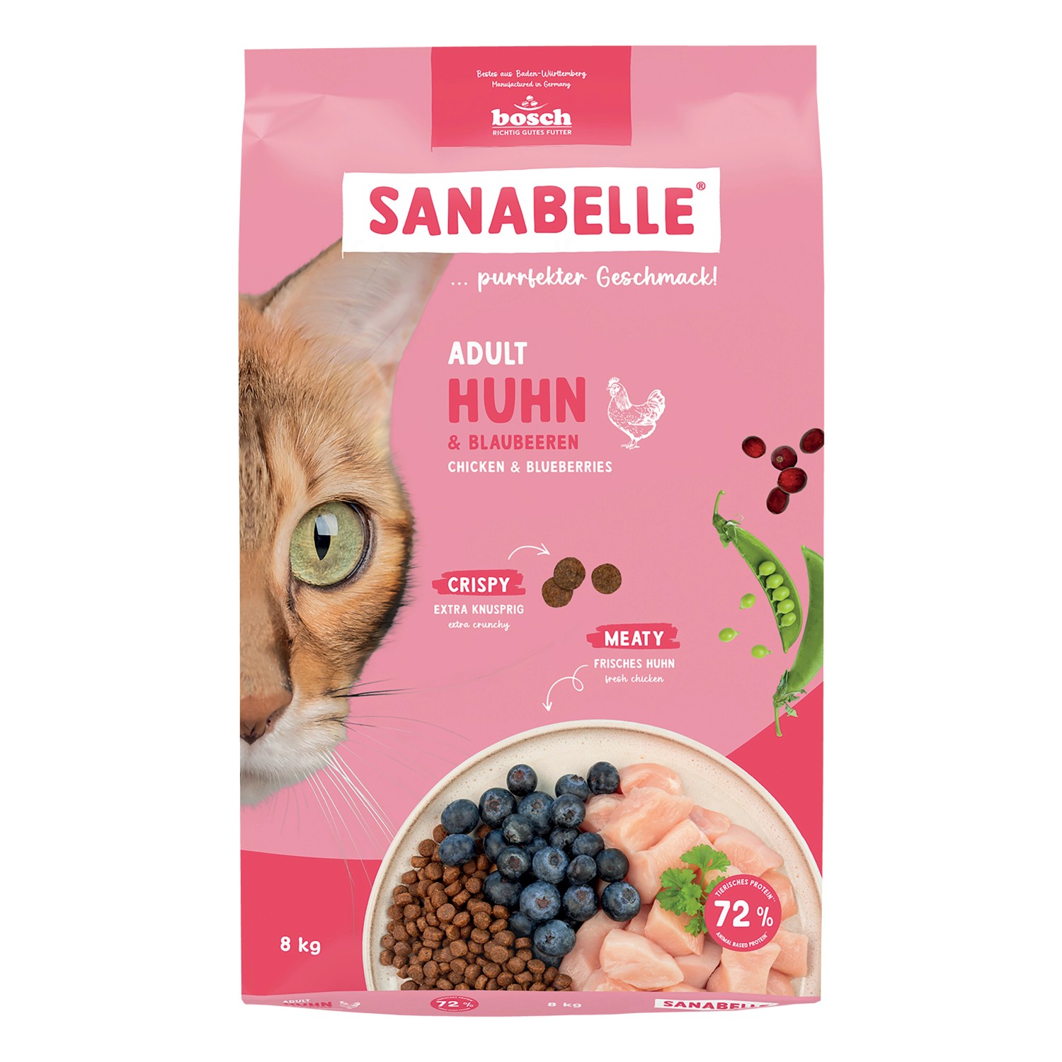 Sanabelle Katzen-Trockenfutter Adult Huhn & Blaubeeren 8 kg