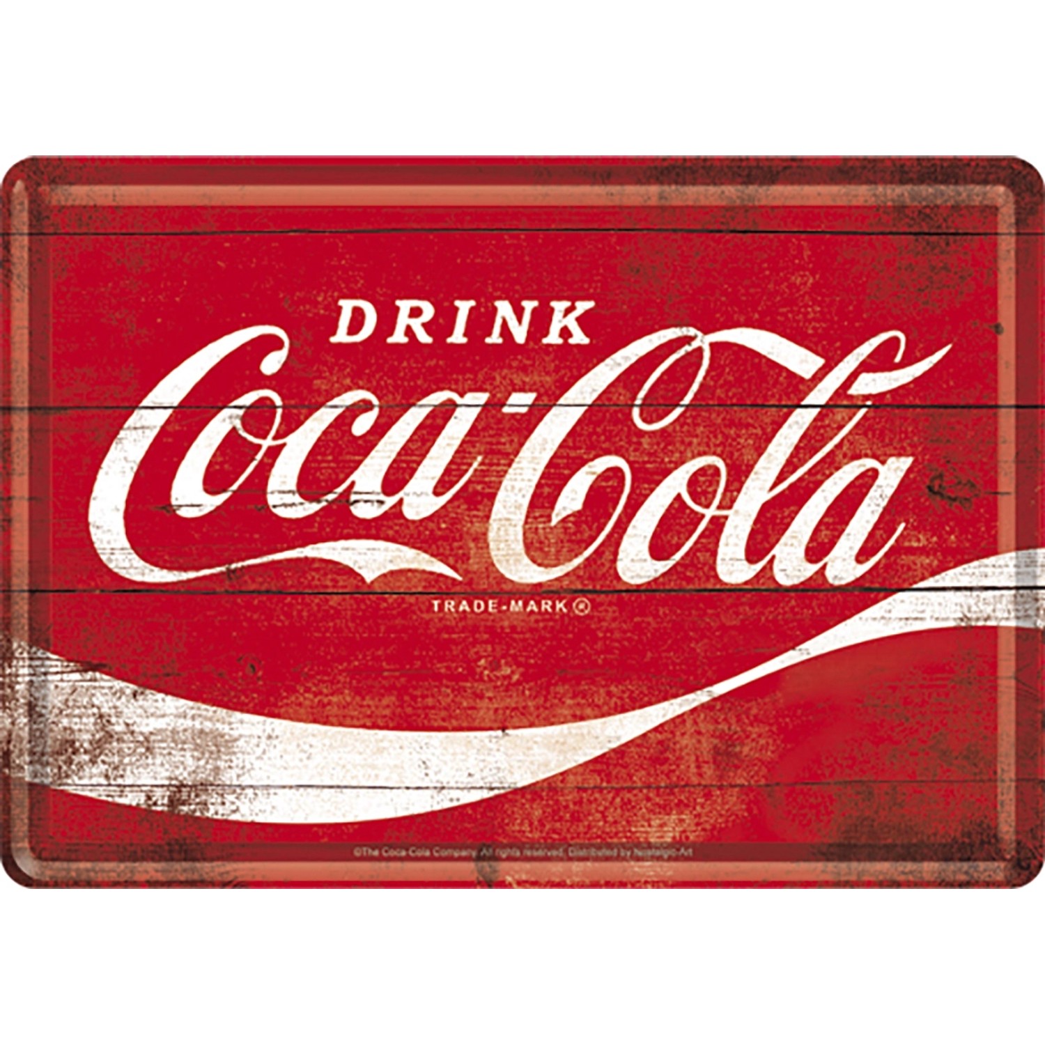 Nostalgic-Art Blechpostkarte Coca-Cola - Logo Red Wave 10 cm x 14