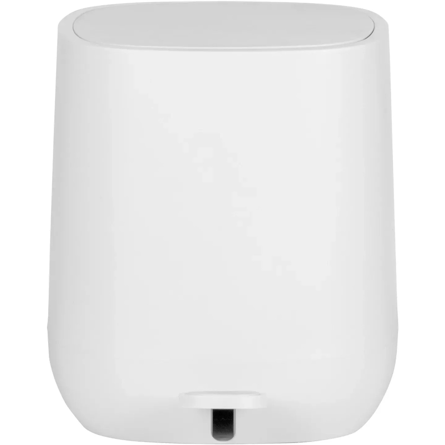 Weißer Wenko Treteimer Davos, 5 l, für Bad & WC. Kosmetikeimer mit Fußpedal.
