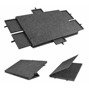 Dunkelgraues Filz Puzzlebrett mit 6 Schubladen, neigbar und rutschfest. Ideal für Puzzles bis 1000 Teile.