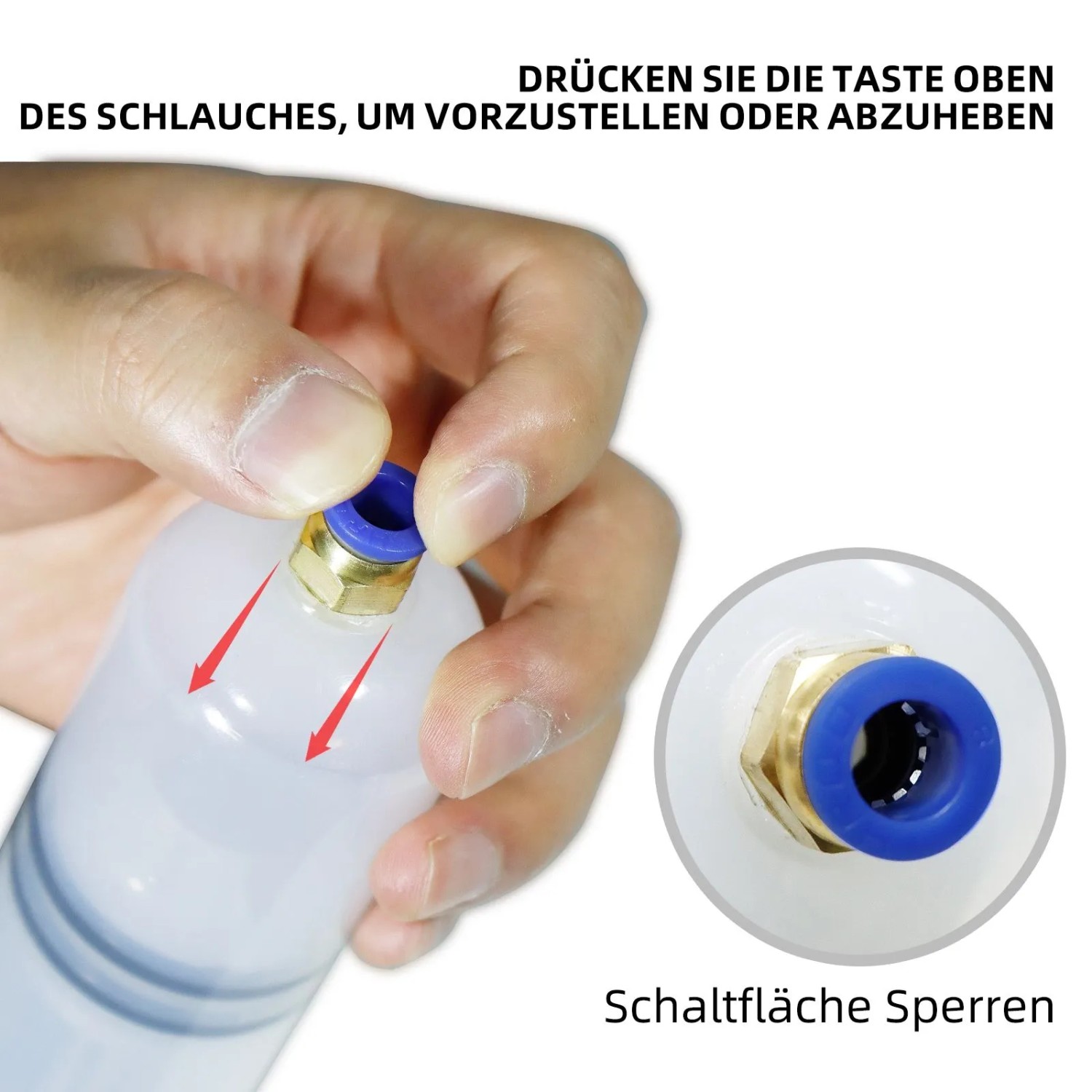 Detailaufnahme: CCLIFE Ölabsaugspritze mit Schlauchanschluss. Werkzeug für Ölwechsel.