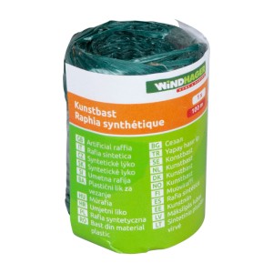 Windhager Kunstbast, 100 m Rolle, Grün, für Bindearbeiten im Garten und Deko.