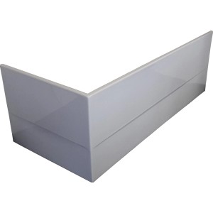 Weiße Acrylschürze Porta, 180 cm, für linke Badewannen, zur Badewannenverkleidung.