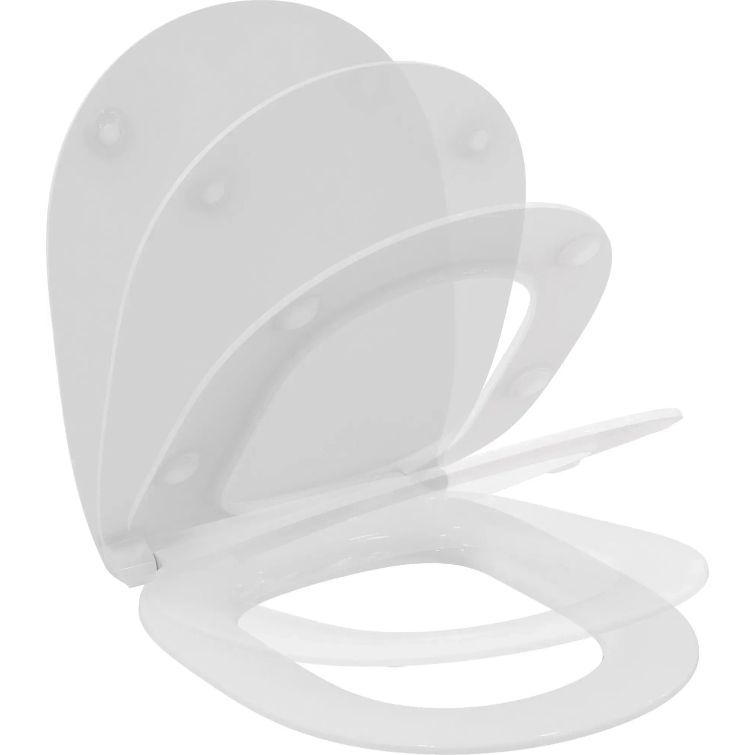 Weißer Ideal Standard WC-Sitz Connect mit Softclosing im flachen Design.