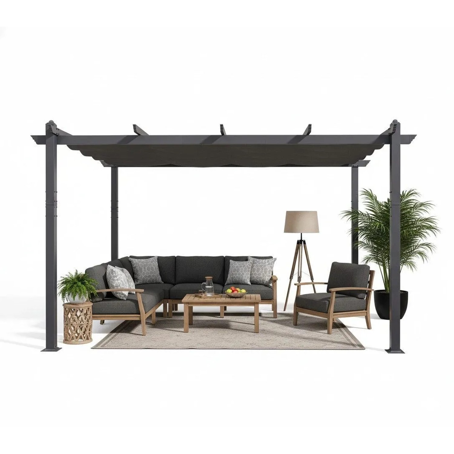 Purple Leaf Pergola 300 cm X 300 cm X 245 cm Aluminium Pavillon mit Schiebedach