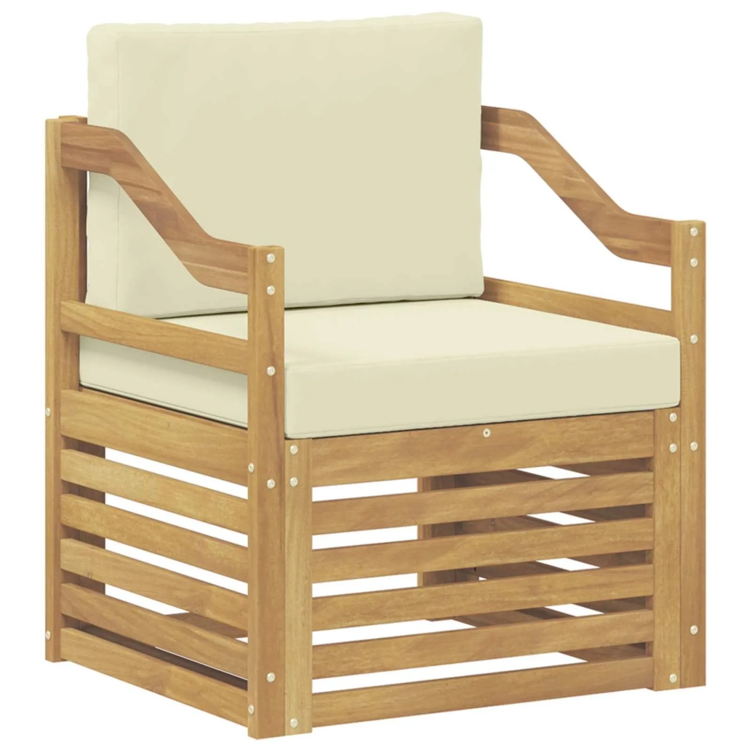vidaXL Outdoor-Sofa Polyester Weiß und Creme 3439112