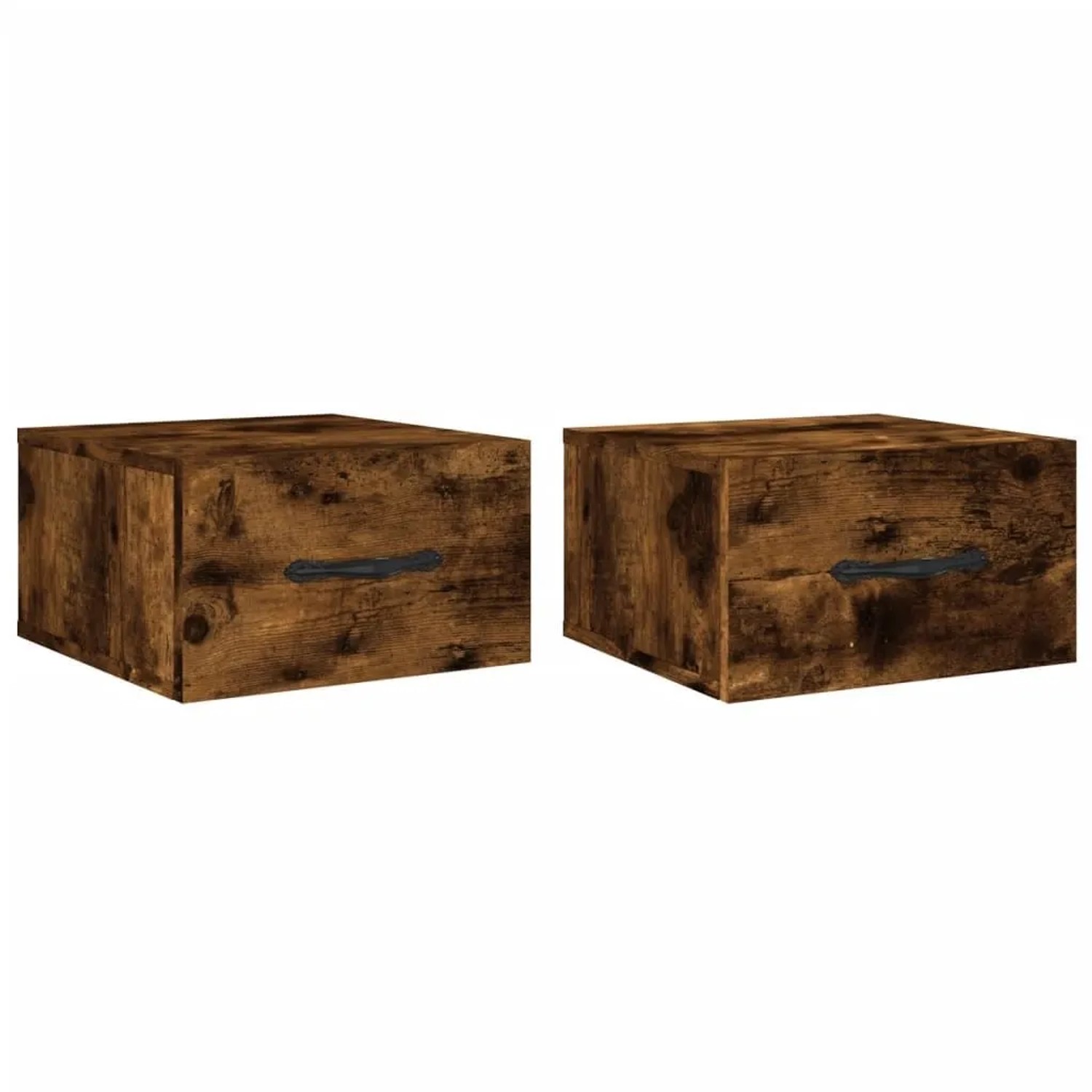 vidaXL Wand-Nachttische 2 Stk Räuchereiche 35x35x20 cm 829815