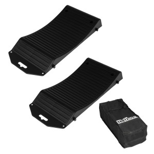 2 schwarze TRUTZHOLM Reifenschoner, 3,5t, 49x21x6 cm, mit Tasche, für Autoanhänger.