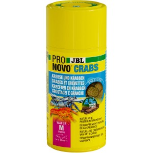 JBL Pronovo Crabs Wafer M, Tablettenfutter für Krebse und Krabben im gelben Behälter.
