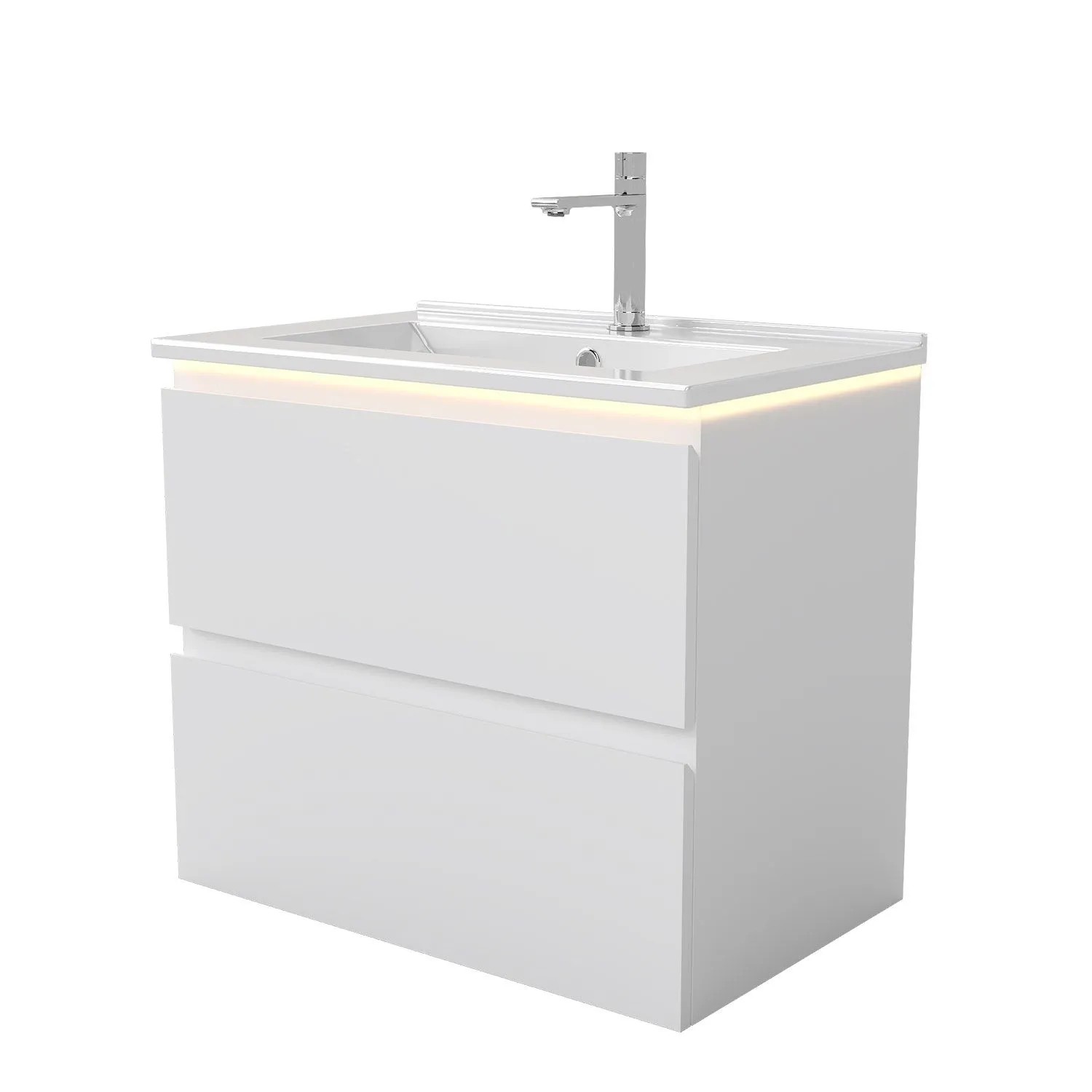 Duschspa Badmöbel-Set mit LED Beleuchtung MIRA 60 cm Waschbecken mit Unterschrank 2 tlg