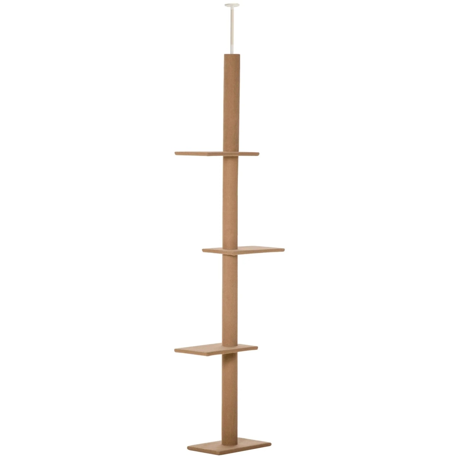 PawHut Kratzbaum Kratzbaum Katzenbaum mit Plattformen mehrstöckiger, Hellbraun, 43L x 27B x 228-260H cm