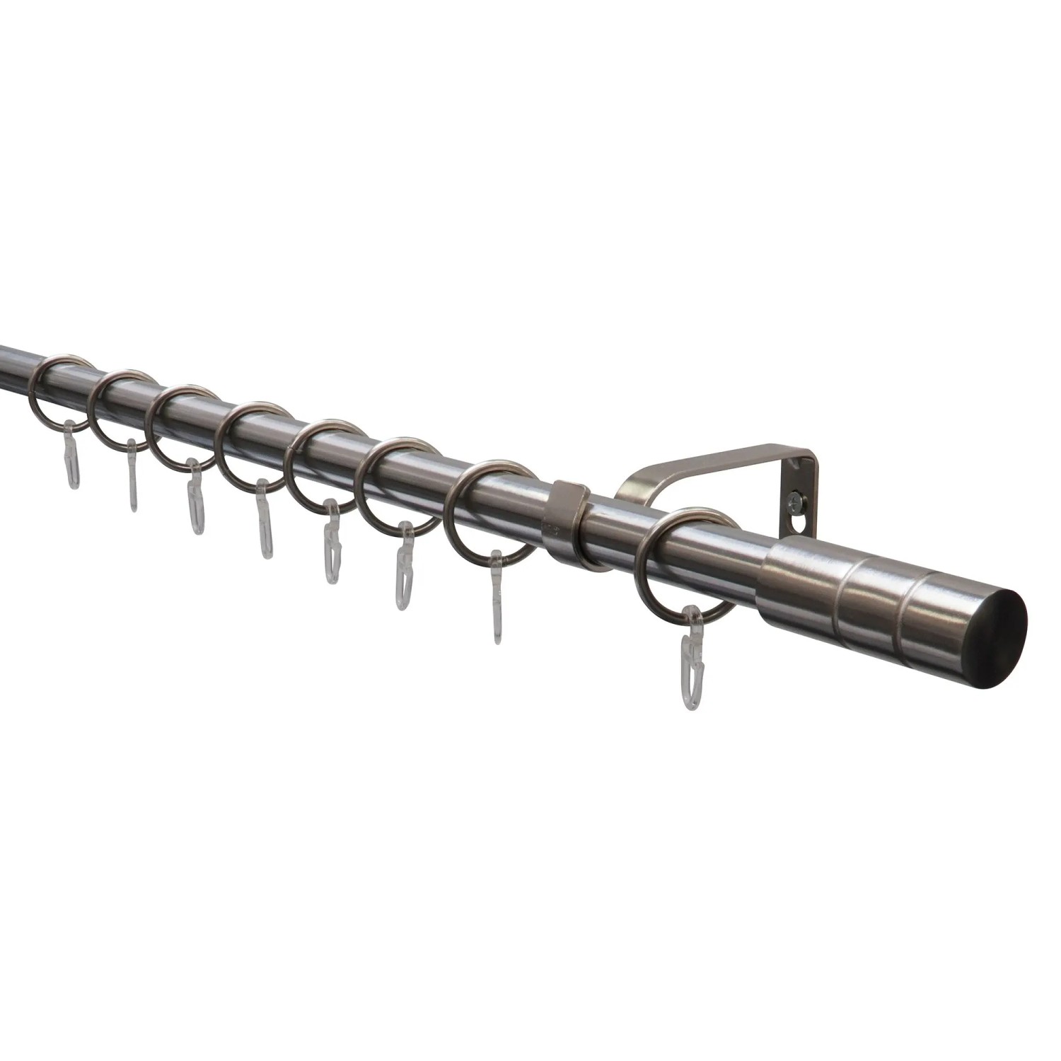 Gardinia Gardinenstangen-Set Zylinder Ø 19 mm Länge 220 cm Edelstahl-Optik