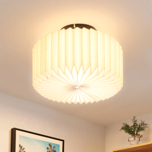 ZMH Deckenleuchte 1-flammig G9 Weiß Mit Papier Lampenschirm Vintage Küchenlampe Max 40W
