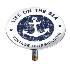 Wenko Badewannenstöpsel Anchor mit Anker-Motiv und Schriftzug "Life on the Sea".