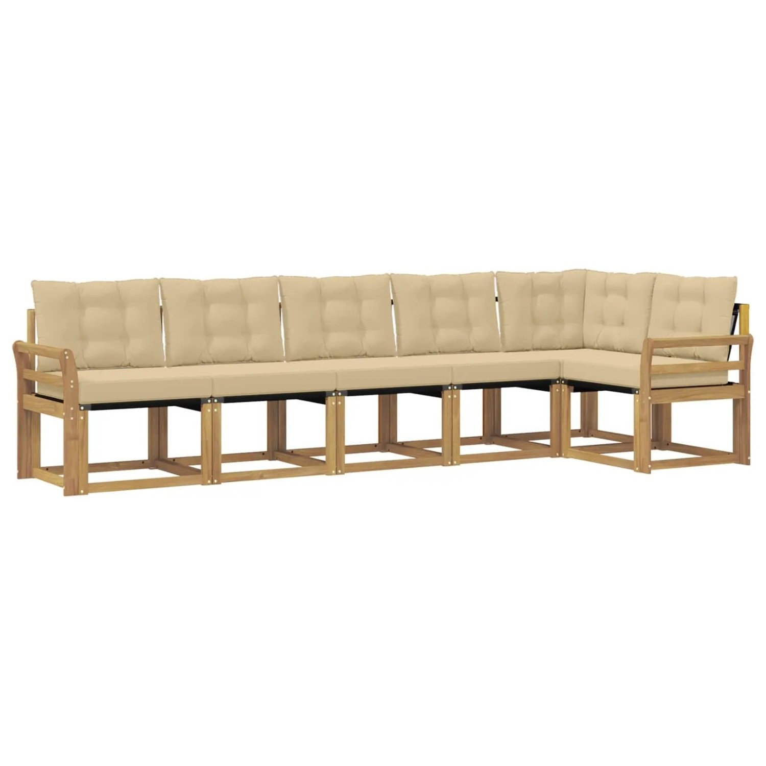 vidaXL Outdoor-Sofagarnitur mit Kissen 6-Tlg Weiß und Beige 3389527