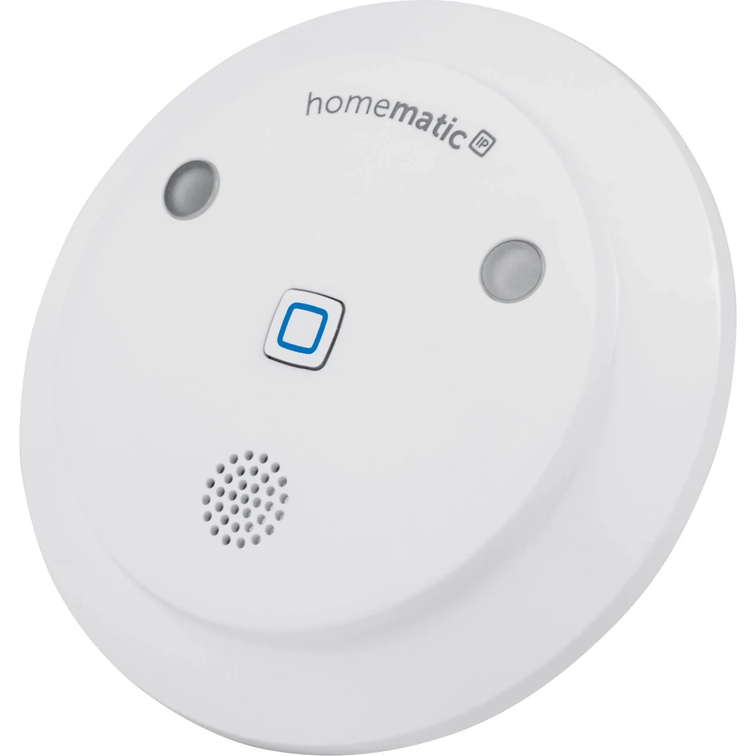 Weiße Homematic IP Alarmsirene für Innenräume, Teil der Hausautomation.